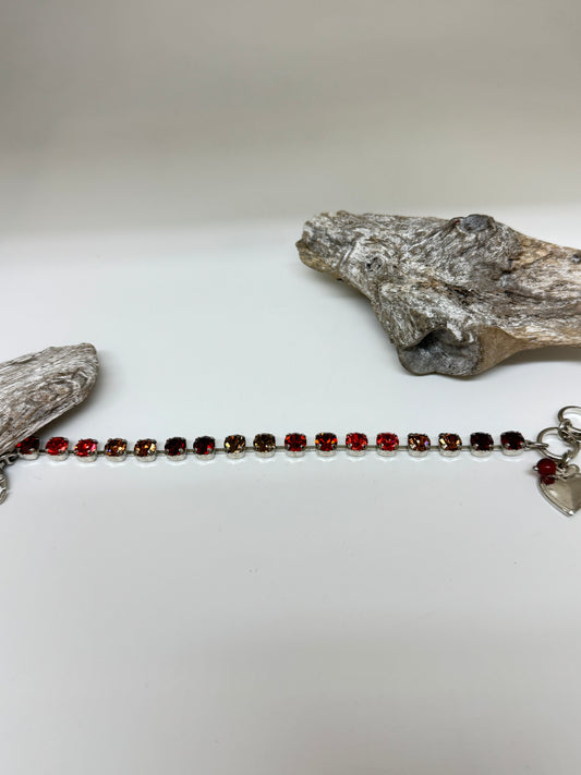 Bracelet cristaux Mariana en laiton plaqué argent 925 rhodium avec Cristal de Swarovski B-4430-5008