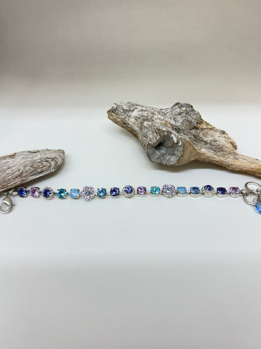 Bracelet cristaux Mariana en laiton plaqué argent 925 rhodium avec Cristal de Swarovski B-4504-1516