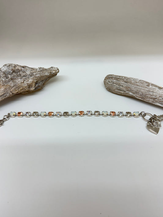 Bracelet cristaux Mariana en laiton plaqué argent 925 rhodium avec Cristal de Swarovski B-4430-1160