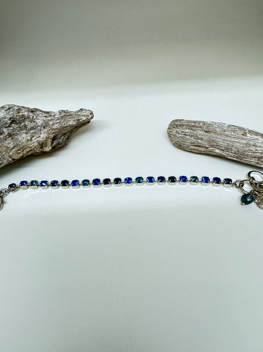 Bracelet cristaux Mariana en laiton plaqué argent 925 rhodium avec Cristal de Swarovski B-4000-1137-ro