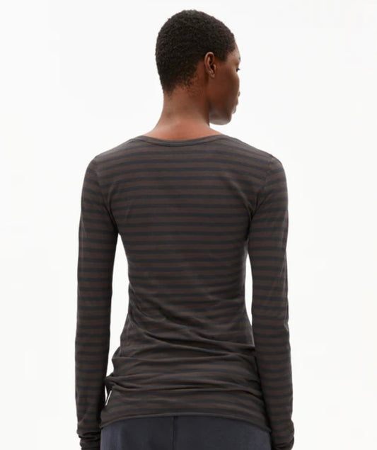 Rayures Einiaara T-shirt à manches longues en coton bio Armed Angel Haut en coton bio LAILAA