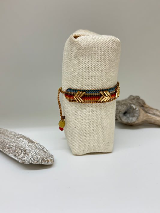 Bracelet Chevron Multicolor Artisanal Perle Japonaise Miyuki Mishky Fait en Colombie Bracelet Chevron mullticolor