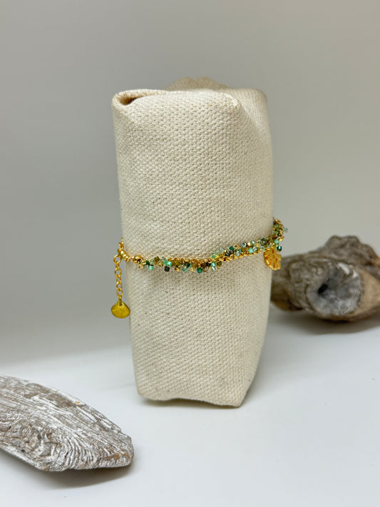 Bracelet Flow vert Artisanal Perle Japonaise Miyuki Mishky Fait en Colombie Flow vert