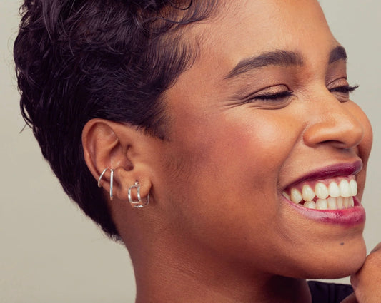 Puissante - Boucles d’oreilles à anneaux doubles Fait main à Montréal Véronique Roy Puissante