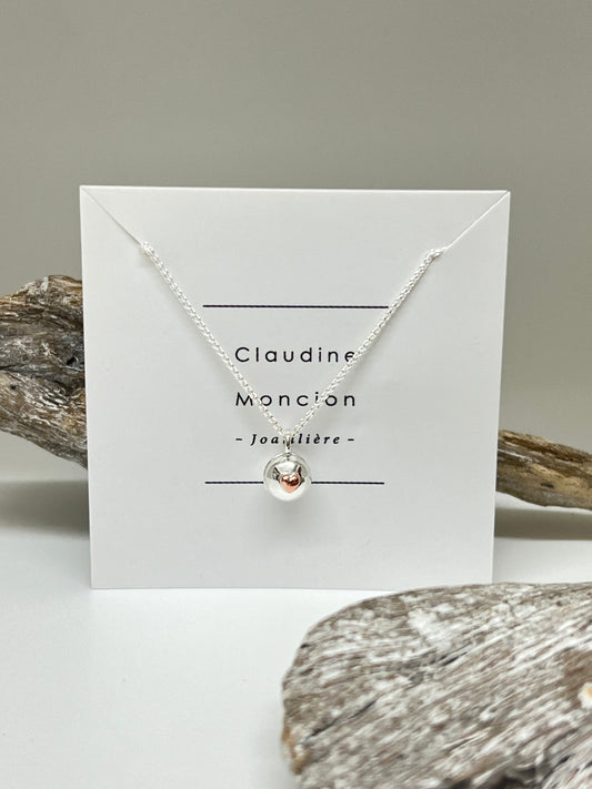 Collier Coeur Argent 925/Cuivre Fait main à Montréal Claudine Moncion Collier coeur