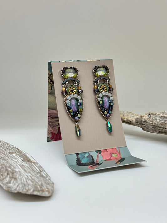 boucles d'oreilles Shadow Ayala Bar Cristaux/Métaux antiques/Verre fabriquée au Moyen-Orient C2267