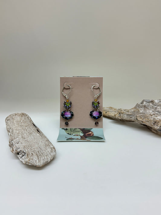 boucles d'oreilles Silent Shadow Ayala Bar Cristaux/Métaux antiques/Verre fabriquée au Moyen-Orient C2268