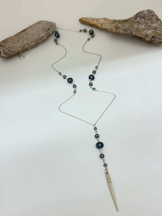 Collier en argent sterling et perles d'eau douce fait au Canada Hilary Druxman 62N4.1