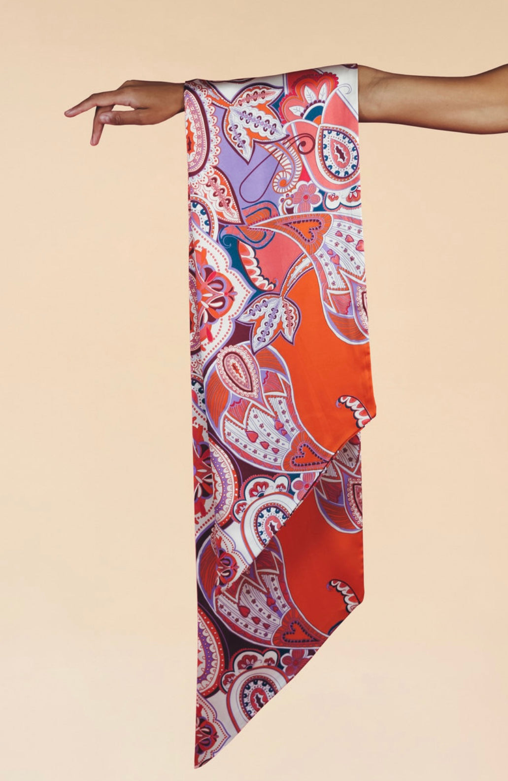Foulard Paisley Polyestère Citrus Fruits Powder design NEC8