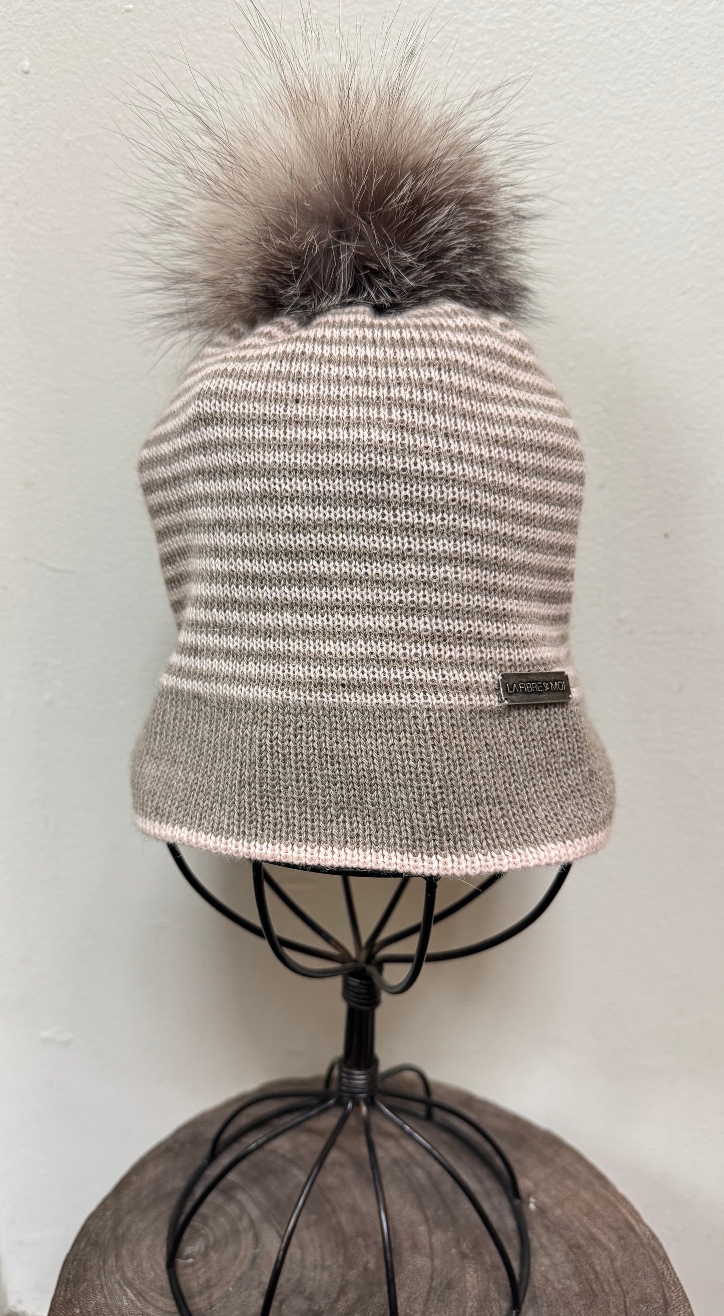 Tuque Francesca Sable - Blush Fait main à Dunham La fibre et moi Francesca