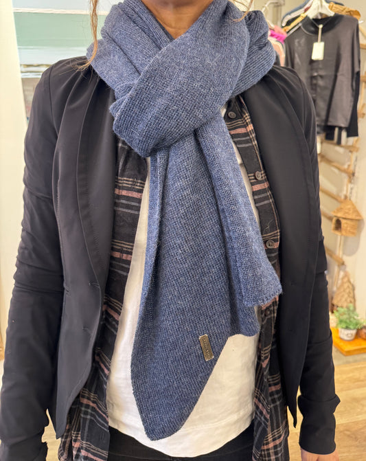 Foulard Cape Luzia Denim Fait main à Dunham La fibre et moi Foulard Luzia