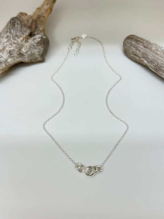 Collier Mailles et Anneaux Argent sterling Clio Blue Fabriqué à la main à Paris en France Clio Blue CO4307