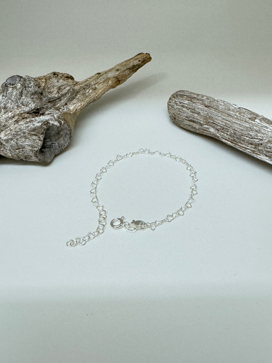 Bracelet mini Coeurs Argent sterling Dessiné à Paris Clio Blue BR4296