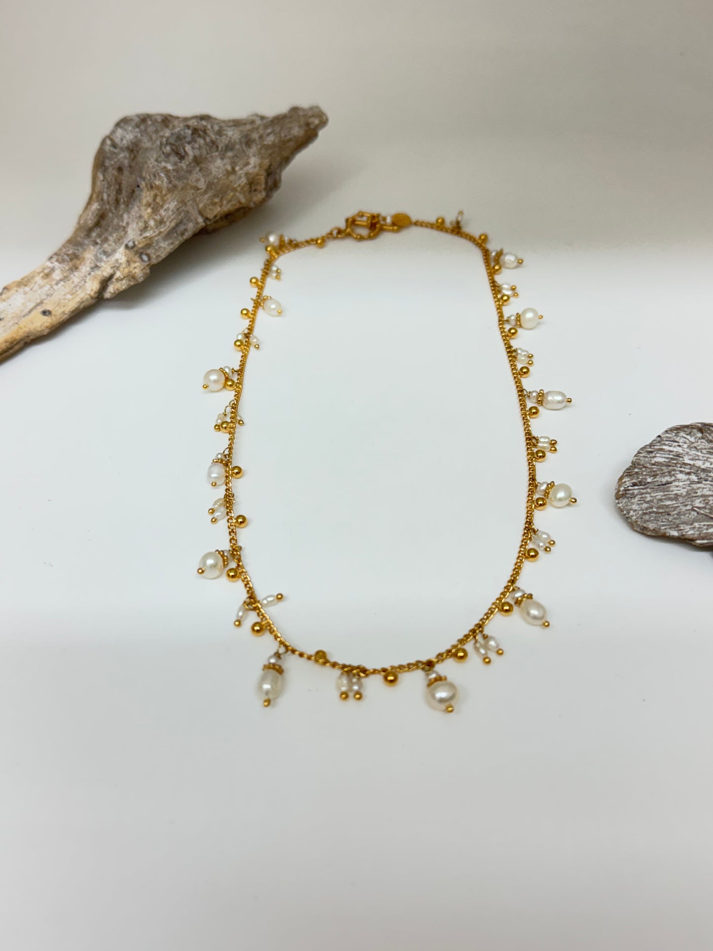 Collier Tangerine perles or Fabriqué à la main à Marseille en France Gas bijoux Collier Tangerine