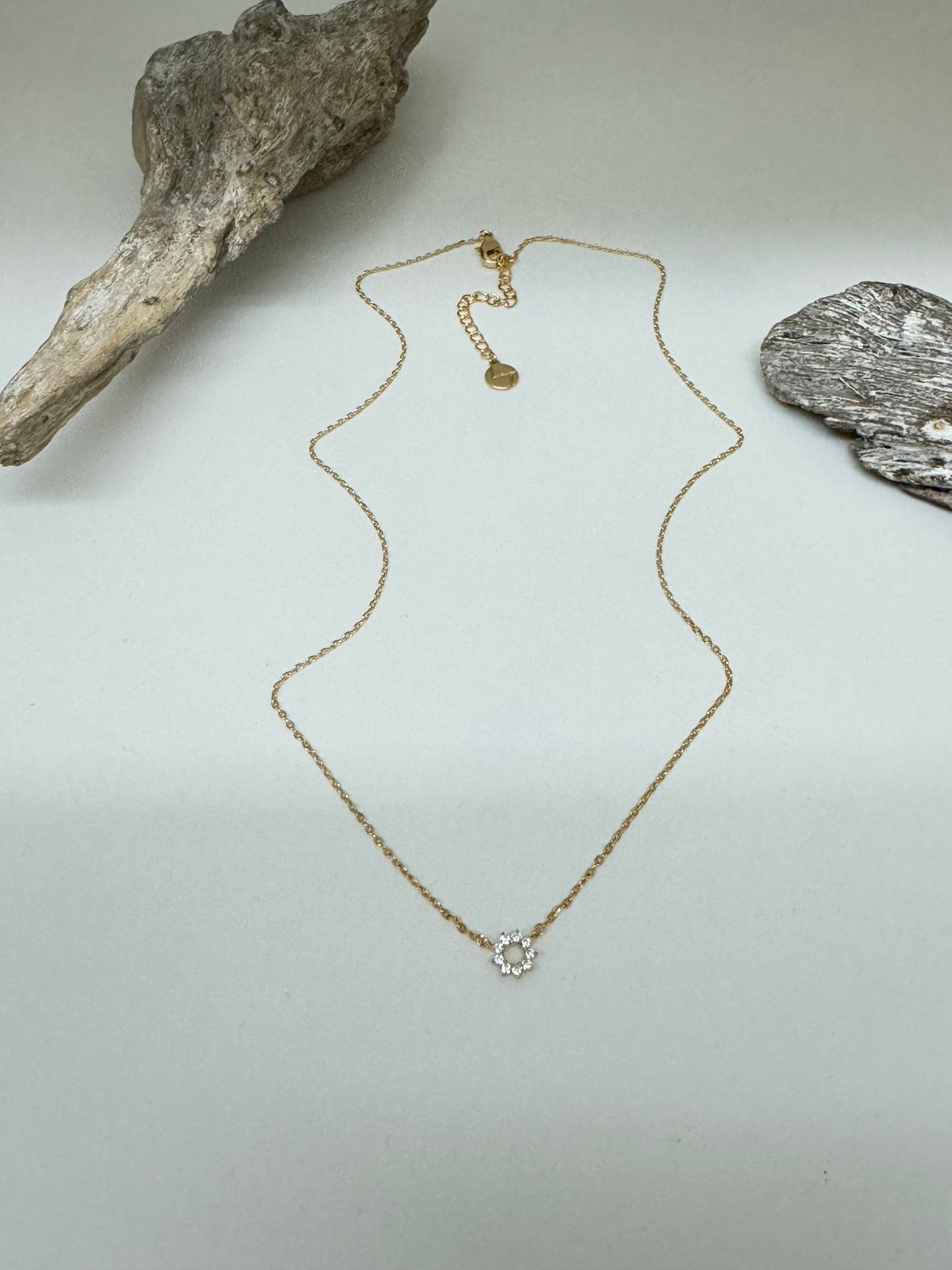 Mini halo necklace, designed in Vancouver