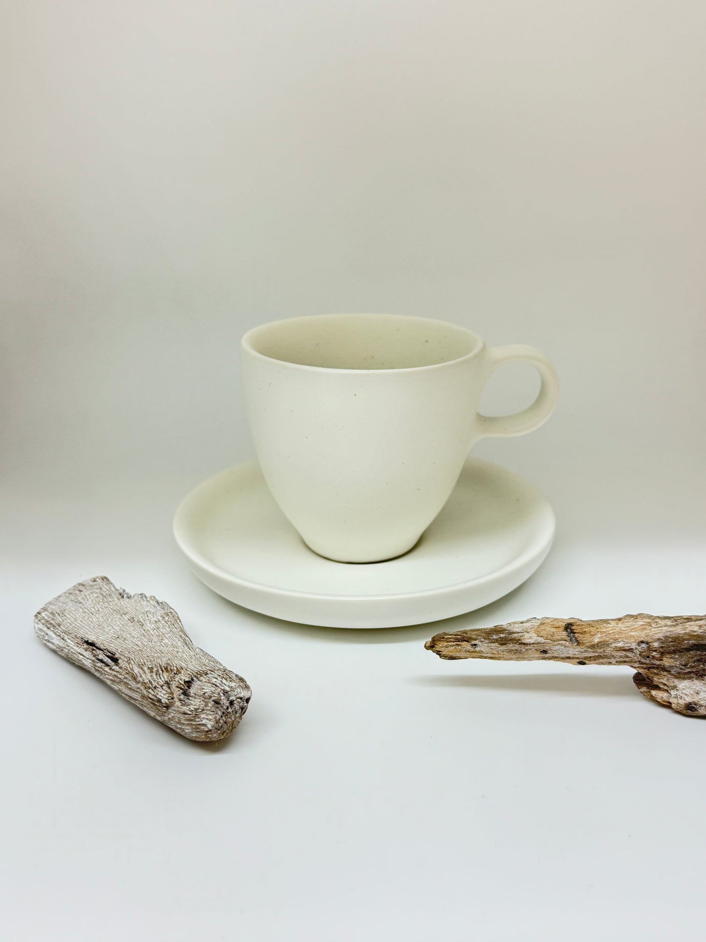 Tasse cappuccino blanche Kamouraska A&J Métissage Tasse cappuccino blanche