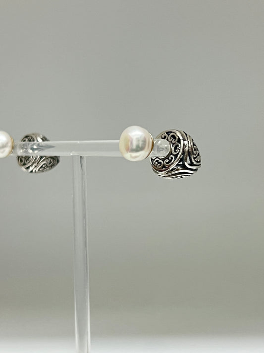 Boucles Tribal Perles Argent 925 Fait main par Artisans de l'Indonésie