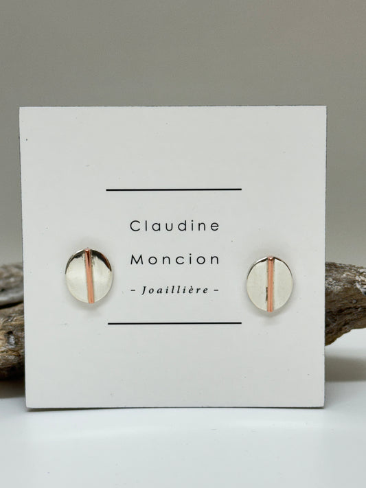 Boucles d'oreilles VER01 cuivre et argent Claudine Moncion Montréal VER01