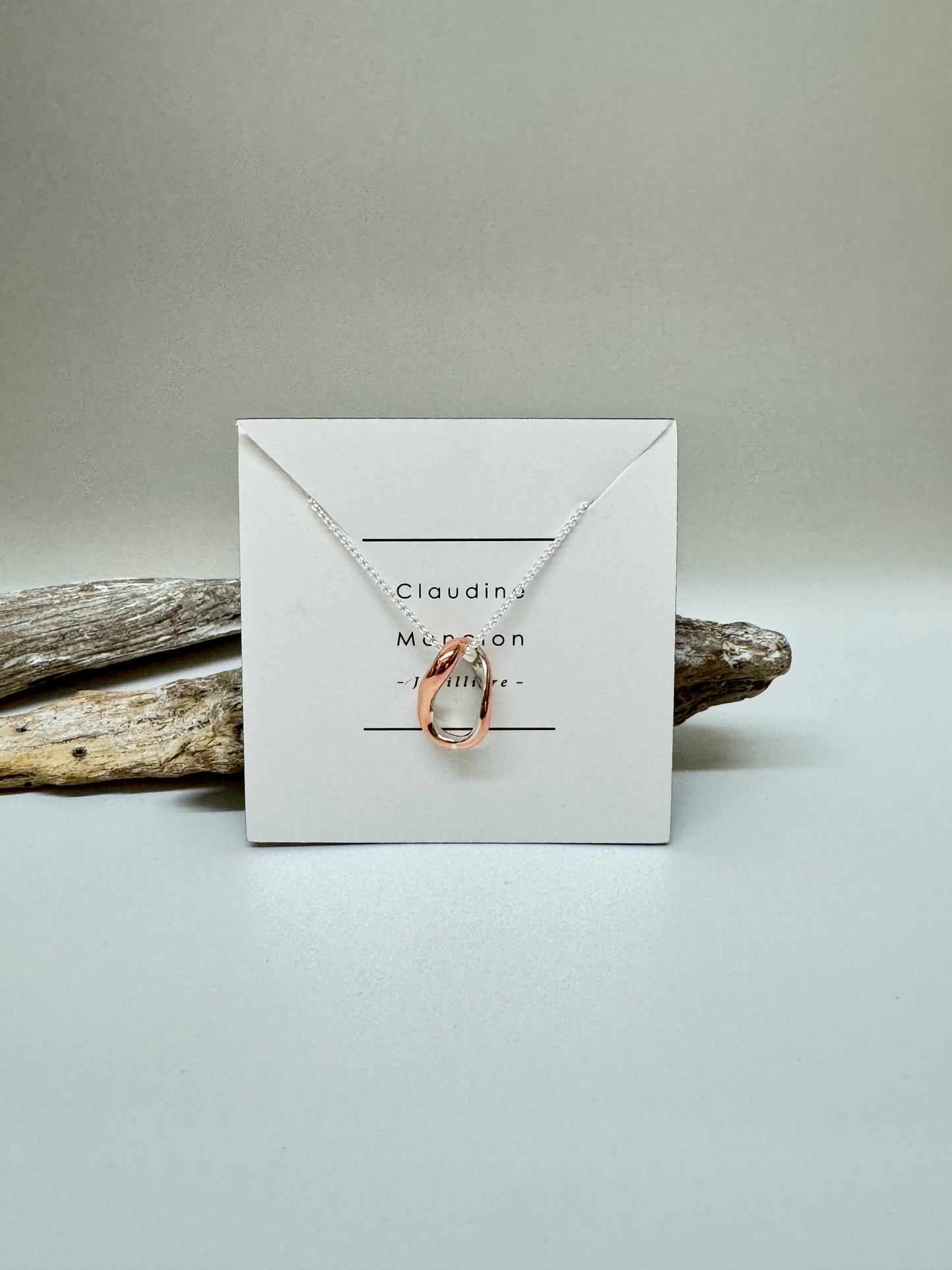 Pendentif CURVES11 Argent 925/Cuivre Fait main à Montréal Claudine Moncion CURVES11