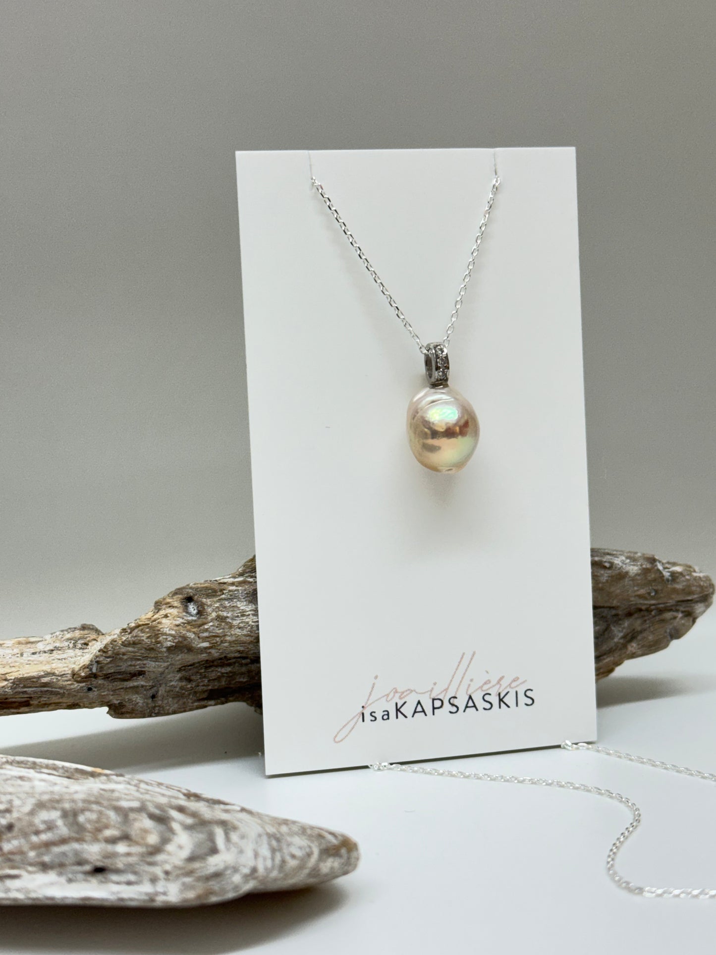 Pendentif Pe-Argent-Perle Isabelle Kapsaskis Fait mains à Montréal Petit pendentif Pendentif Pe-Argent-Perle