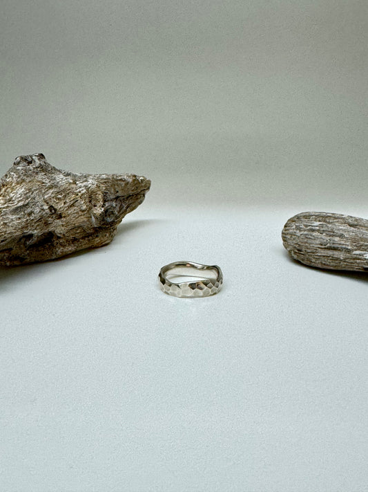 Forged Wedding band Argent 925 recyclé Fait en Outaouais Alliance W Jewellery