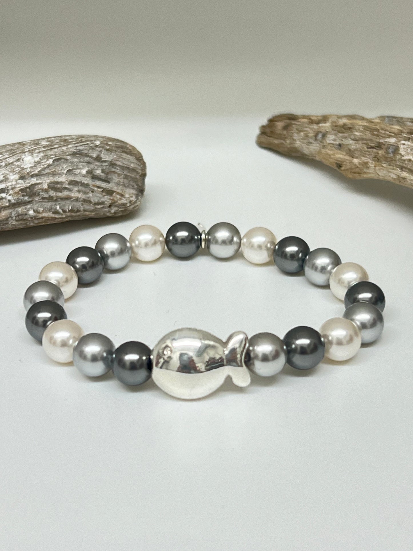 Bracelet Perle Nemo Perle de verre nacré Fait main à Paris 12AT2442MGR