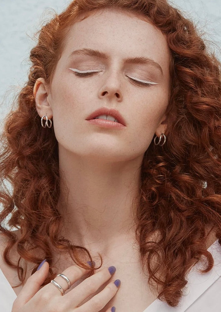 Maffei or boucles d'oreilles anneaux double Fait main à Montréal Véronique Roy Maffei