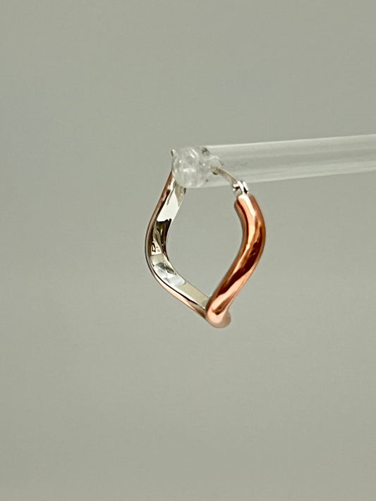 Boucles d'oreilles Curves02 cuivre et argent Claudine Moncion Montréal E_Curves02