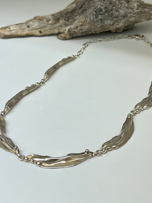 Collier Feuilles Argent 925 Fait main à Montréal Nicole Gauvin C172