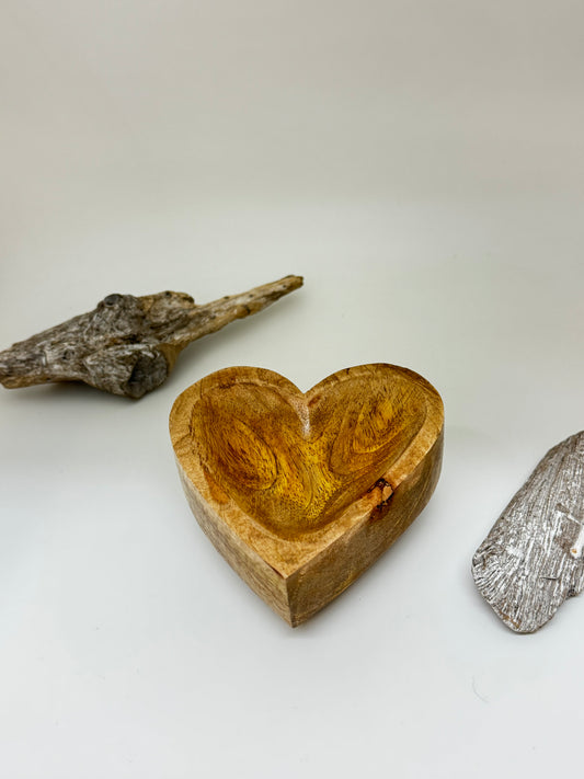 Coeur mini plateau en bois de manguier Fabriqué en Inde Coeur mini plateau en bois de manguier 8612059