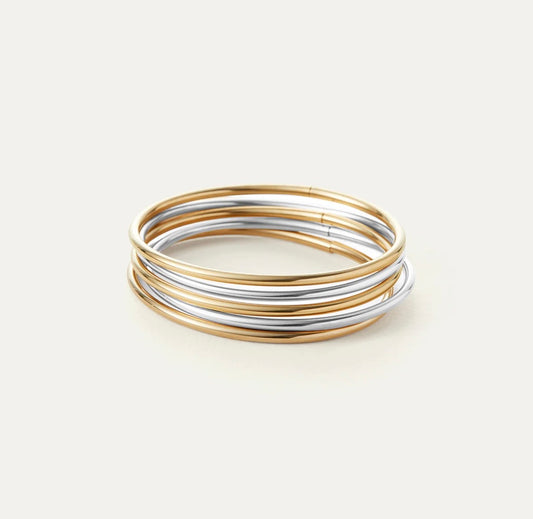 Dane Bangle two tones set de 5 Dessiné par une Artiste Ontarienne