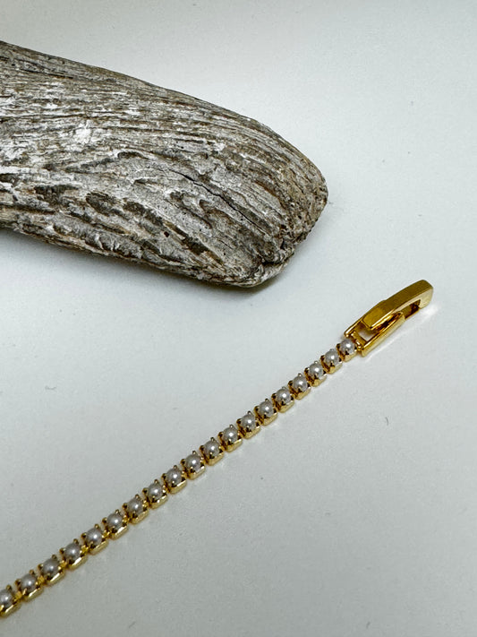 Bracelet Tennis perle Dessiné par une Artiste Ontarienne Jenny Bird 3SP24016-PRL