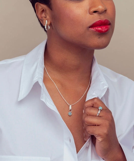 Bague Merveilleuse Argent avec Amazonite Véronique Roy