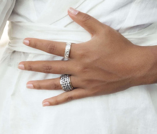 Bague Rose Argent Meditation ring Toronto Rose MR1106