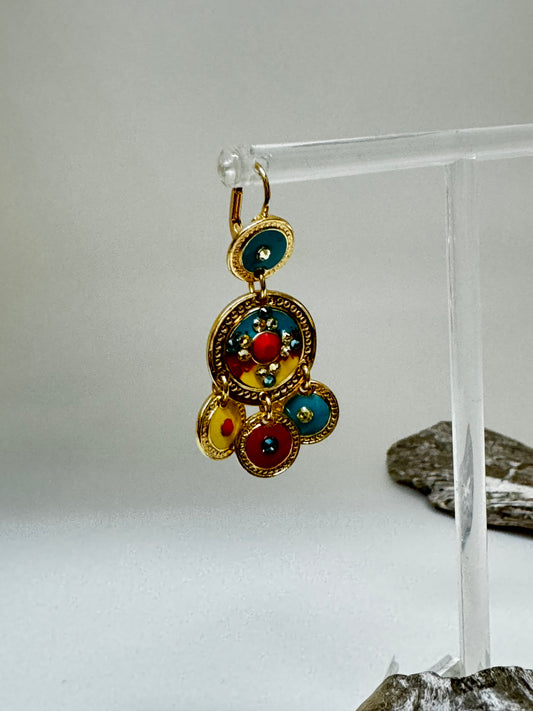 Boucles d'oreille Asequin moyenne Aqua-Rose Bijoux Produite à Marseille GAS Bijoux