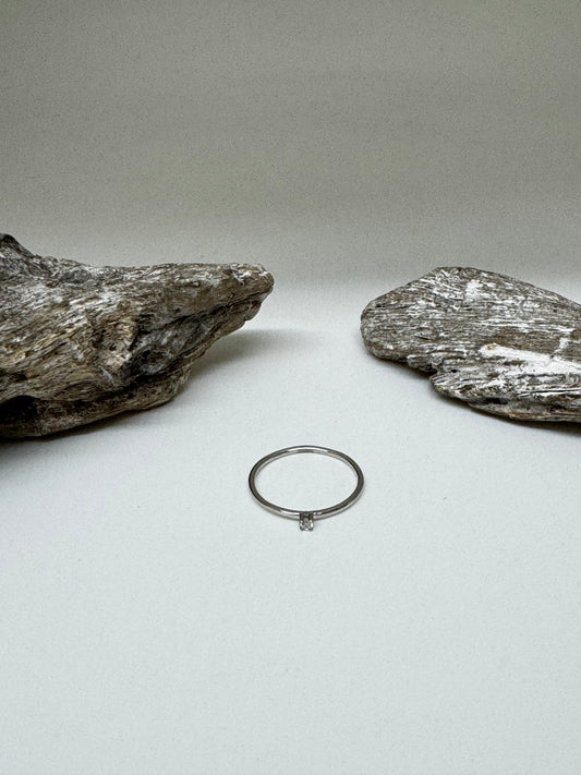 Bague Solitaire en argent 925 avec cubic zirconnium Kurshuni KR1167