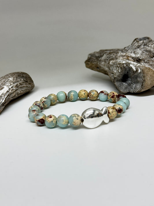 Bracelet Régalite et Argent Nemo Fait main Clio Blue Clio Blue
