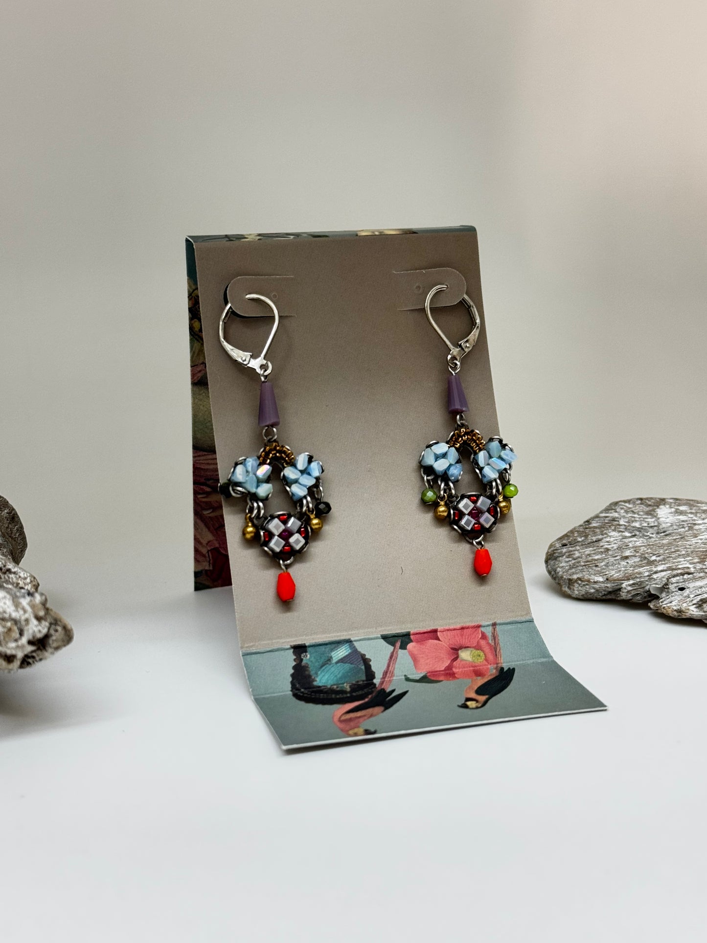 Boucles d'oreilles artisanales perlées, Floret AyalaBar fabriquée au Moyen-Orient Floret AyalaBar C2360