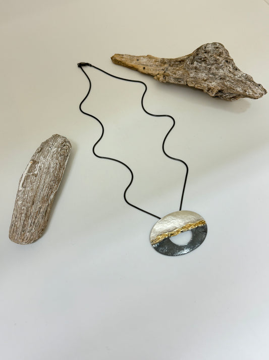 Collier Convergence Argent 925 & Or fait main en Ontario