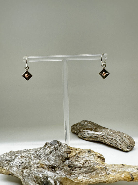 Boucles d'oreilles Gems03 cuivre et argent Claudine Moncion Montréal Gems03