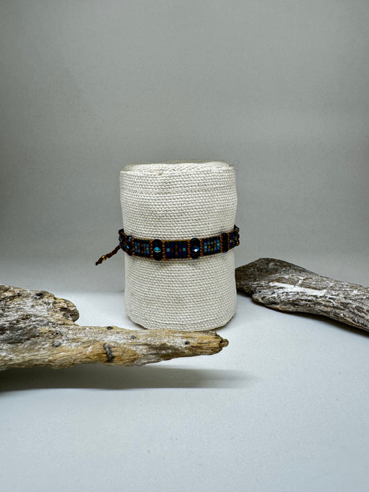 Mishky Bracelet Artisanal Perles Japonaise Miyuki bleu Mishky