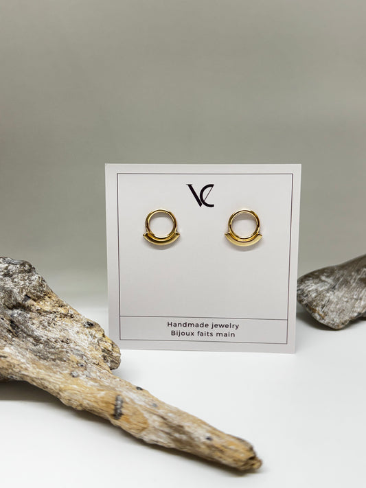 Celeste or, boucles d'oreilles Argent Fait main à Montréal Véronique Roy Céleste
