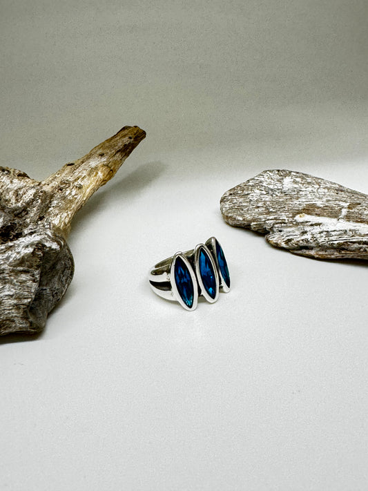 Bague IRIS bleu Fabriqué de manière Artisanale en Espagne Ciclon Bijoux 264501-07-2