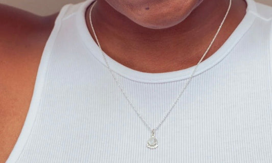 Fabuleuse - Collier Argent sterling et pierre de lune Fait main à Montréal Fabuleuse