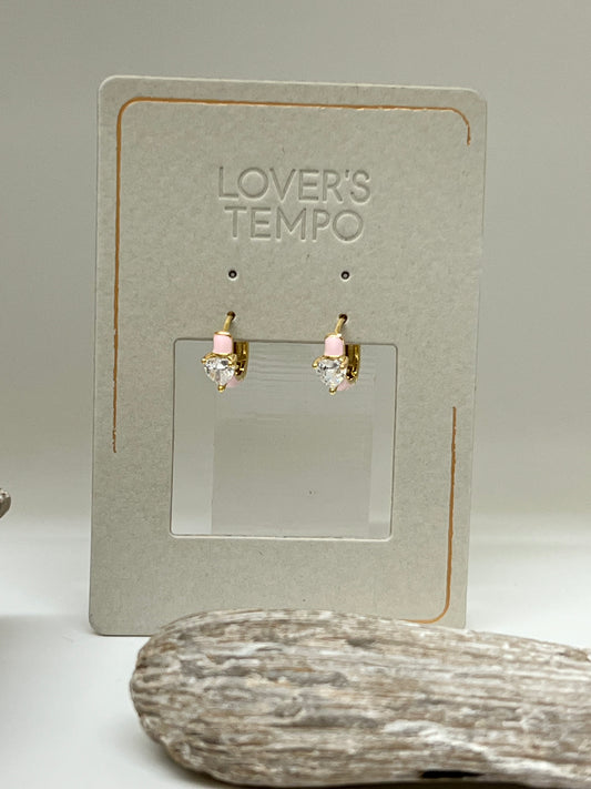 Heart Enamel Huggie Hoop de Vancouver, dessinée à Vancouver 1SU23006-BLS Lovers Tempo