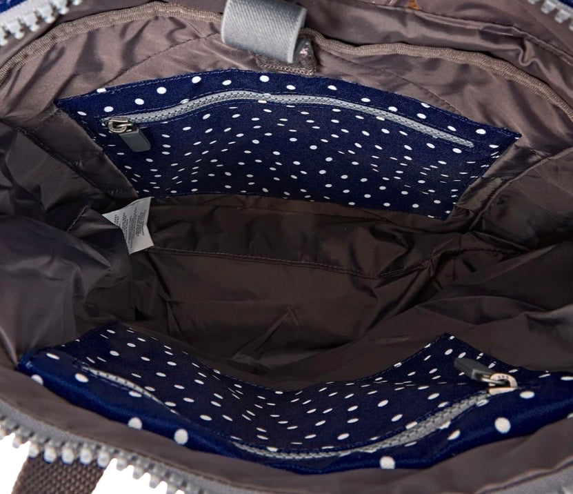 Canfield B Navy Polka Dot Nylon Recyclé Ori London Canfield B Navy Polka Dot