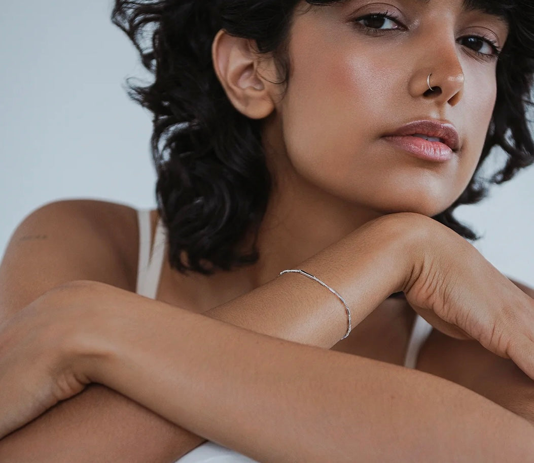 Bracelet Barre horizontale // Argent fait main à Montréal