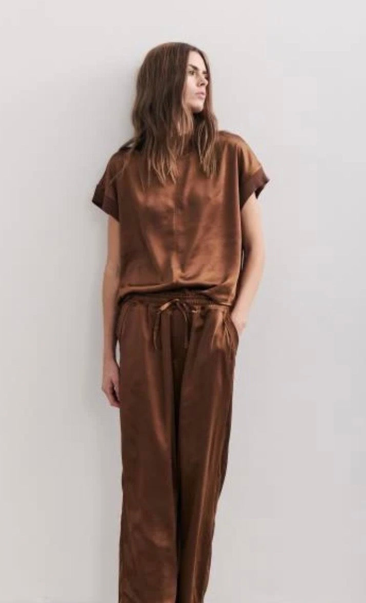 Colette pantalon satin coffee Mélissa Nepton Colette pantalon satin coffee F264761SA-COFF