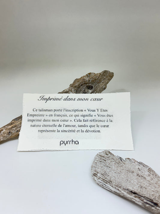 Imprimé dans mon cœur Pyrrha Fait mains au Canada