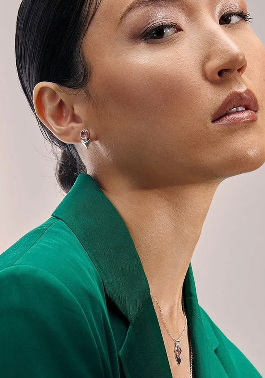 Collier Essor Argent et Quartz rose Fait main à Montréal Fait main à Montréal Véronique Roy